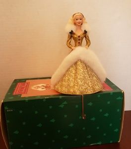 Holiday Barbie stocking hanger with box
